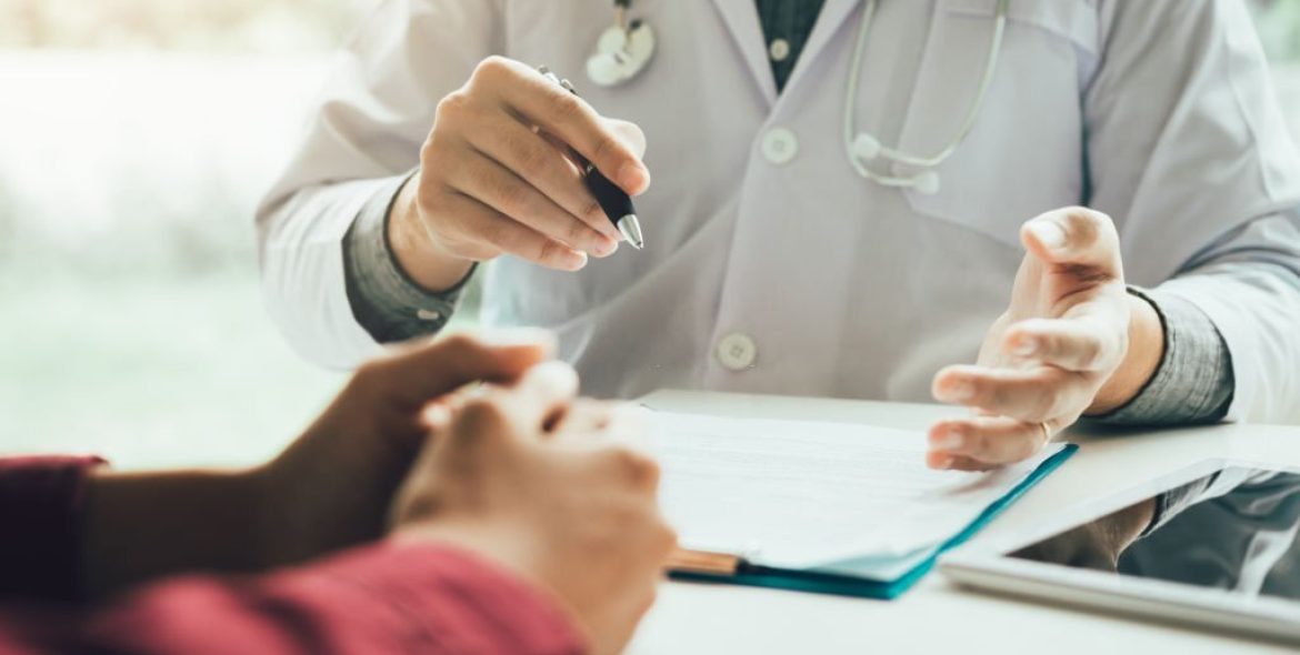 Doctor talking to the patient about menopause and treatment in future.